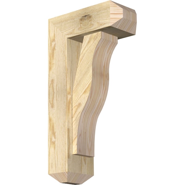 Ekena Millwork Funston Craftsman Rough Sawn Bracket w/ Offset Brace, Douglas Fir, 6"W x 14"D x 26"H BKT0604X14X26FST04RDF - main